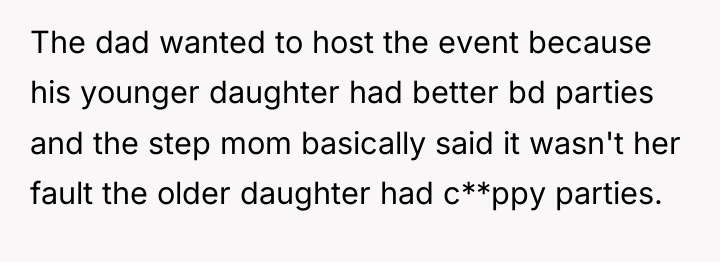 The dad wanted to host the event because his younger...