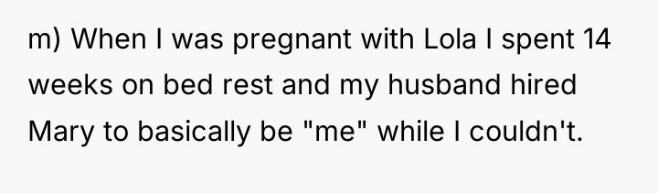 m) When I was pregnant with Lola I spent 14...
