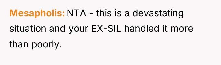 Mesapholis NTA - this is a devastating situation and your...