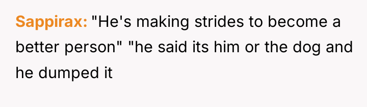 Sappirax "He's making strides to become a better person" "he...