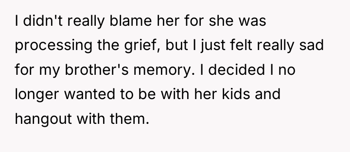 I didn't really blame her for she was processing the...