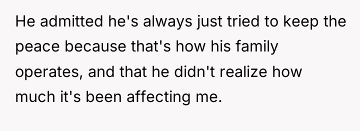 He admitted he's always just tried to keep the peace...