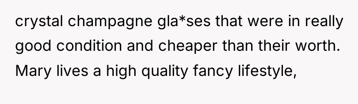 crystal champagne gla*ses that were in really good condition and...
