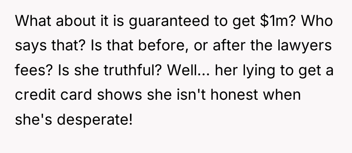 What about it is guaranteed to get $1m? Who says...