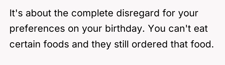 It's about the complete disregard for your preferences on your...