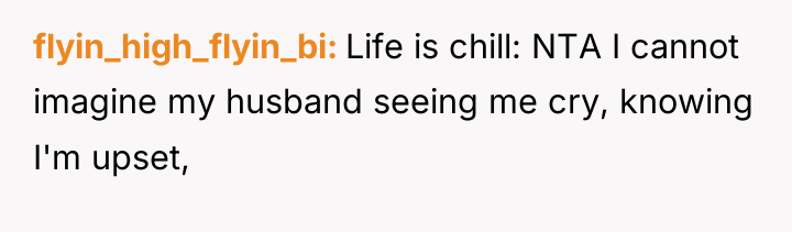 flyin_high_flyin_bi Life is chill: NTA I cannot imagine my husband...