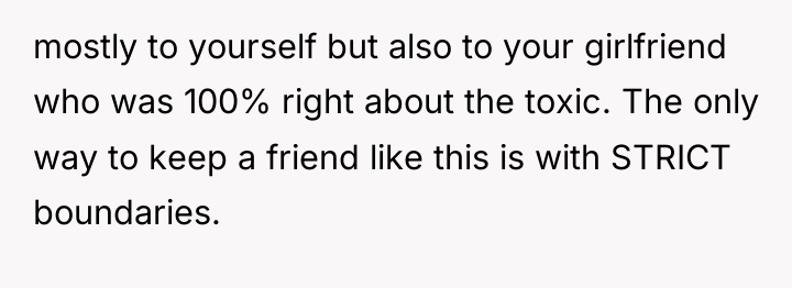 mostly to yourself but also to your girlfriend who was...