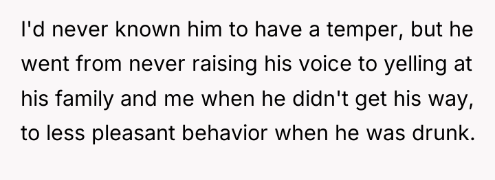 I'd never known him to have a temper, but he...