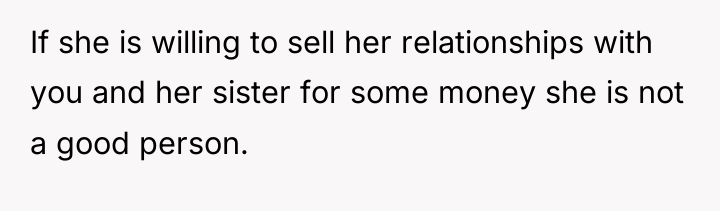 If she is willing to sell her relationships with you...