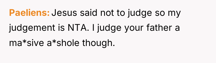 Paeliens Jesus said not to judge so my judgement is...