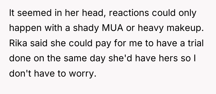 It seemed in her head, reactions could only happen with...