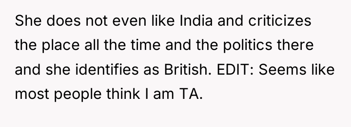 She does not even like India and criticizes the place...