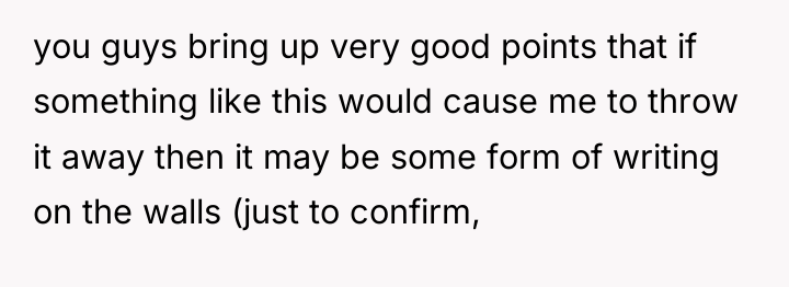 you guys bring up very good points that if something...