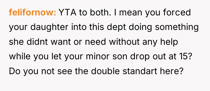 felifornow YTA to both. I mean you forced your daughter...