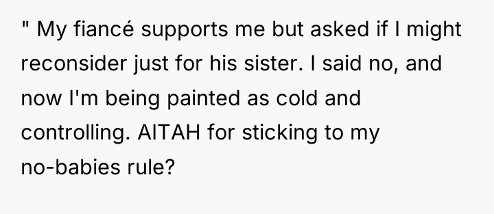 " My fiancé supports me but asked if I might...