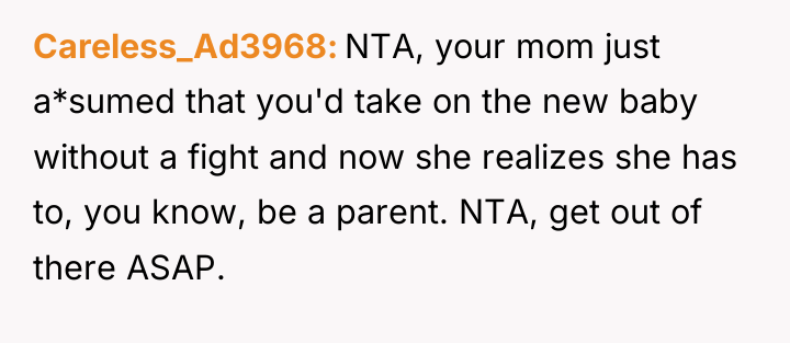 Careless_Ad3968 NTA, your mom just a*sumed that you'd take on...