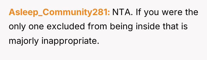 Asleep_Community281 NTA. If you were the only one excluded from...
