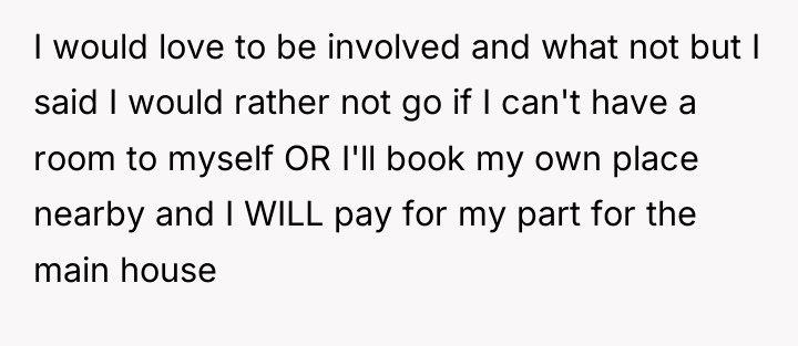 I would love to be involved and what not but...