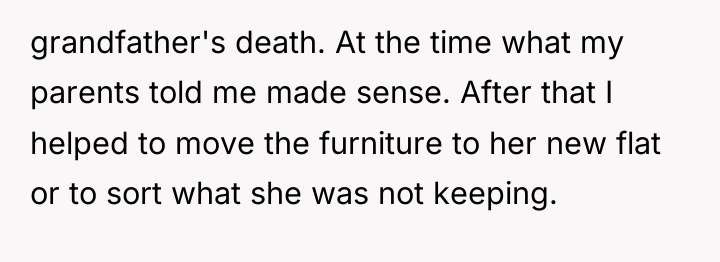 grandfather's death. At the time what my parents told me...