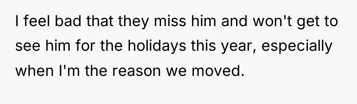 I feel bad that they miss him and won't get...