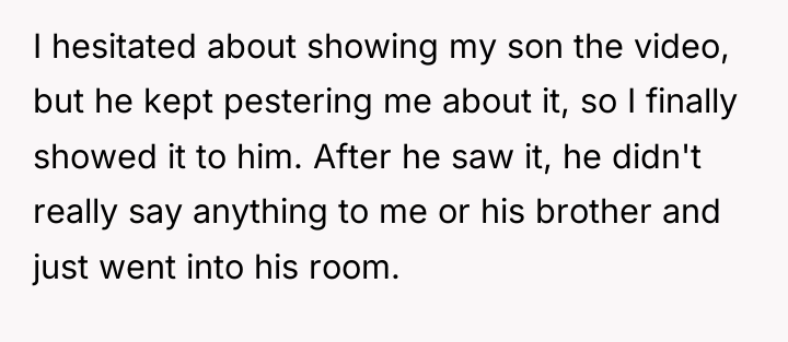 I hesitated about showing my son the video, but he...