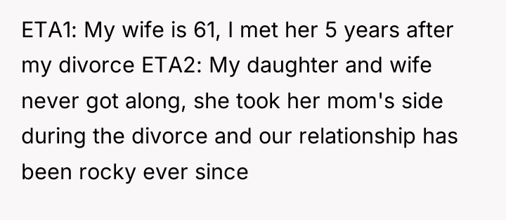 ETA1: My wife is 61, I met her 5 years...