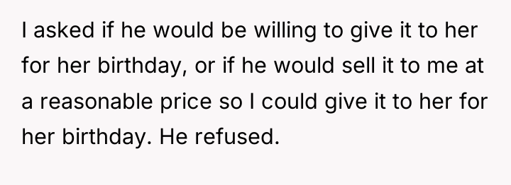I asked if he would be willing to give it...