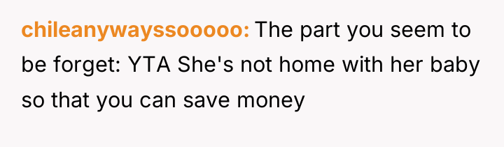 chileanywayssooooo The part you seem to be forget: YTA She's...