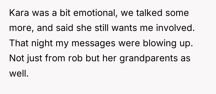 Kara was a bit emotional, we talked some more, and...