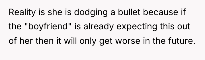 Reality is she is dodging a bullet because if the...