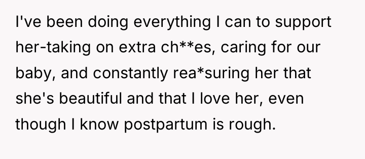 I've been doing everything I can to support her-taking on...