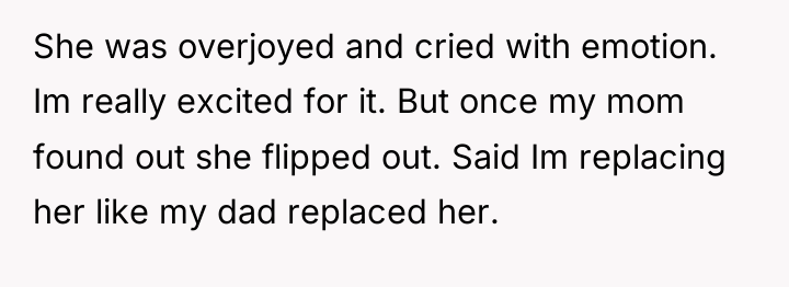 She was overjoyed and cried with emotion. Im really excited...