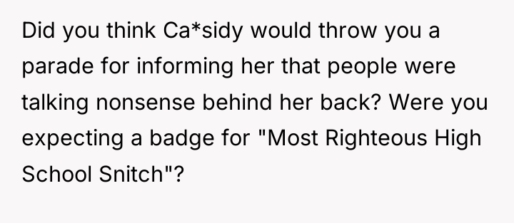 Did you think Ca*sidy would throw you a parade for...