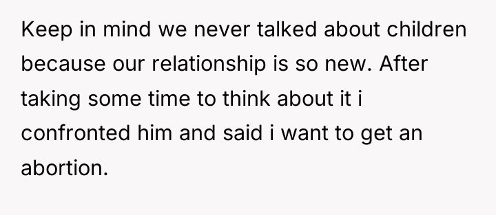 Keep in mind we never talked about children because our...
