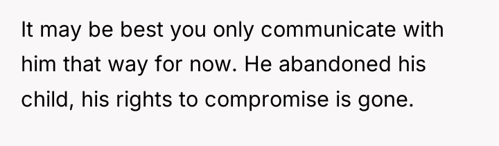 It may be best you only communicate with him that...