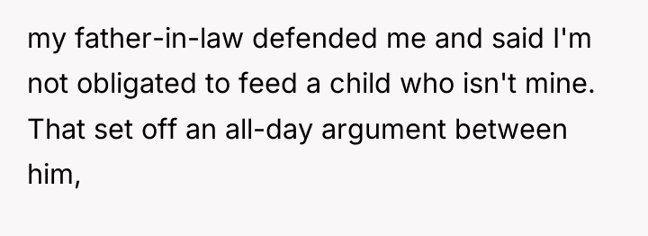 my father-in-law defended me and said I'm not obligated to...