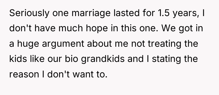 Seriously one marriage lasted for 1.5 years, I don't have...