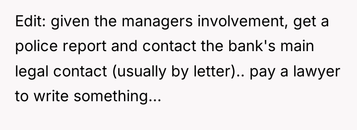Edit: given the managers involvement, get a police report and...