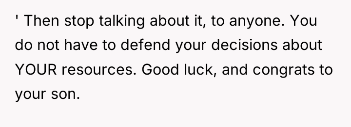' Then stop talking about it, to anyone. You do...