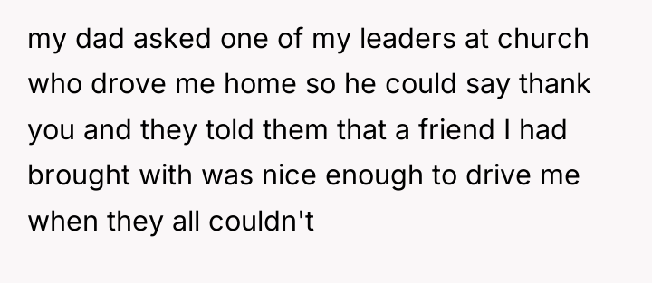 my dad asked one of my leaders at church who...