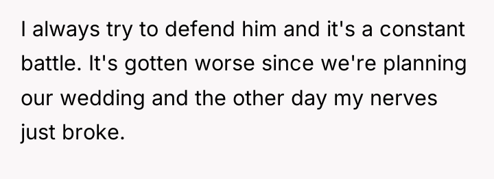I always try to defend him and it's a constant...