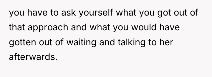 you have to ask yourself what you got out of...