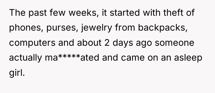 The past few weeks, it started with theft of phones,...