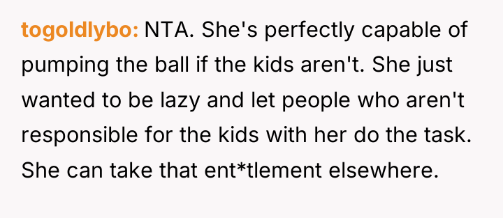 togoldlybo NTA. She's perfectly capable of pumping the ball if...