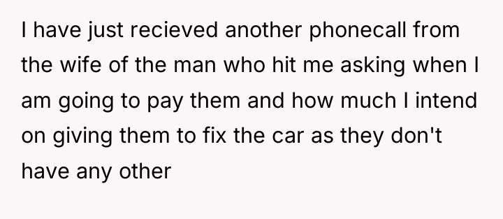 I have just recieved another phonecall from the wife of...