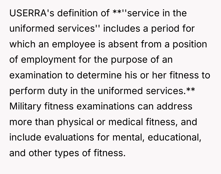 USERRA's definition of **''service in the uniformed services'' includes a...