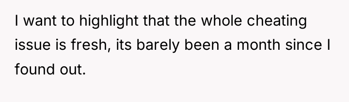 I want to highlight that the whole cheating issue is...