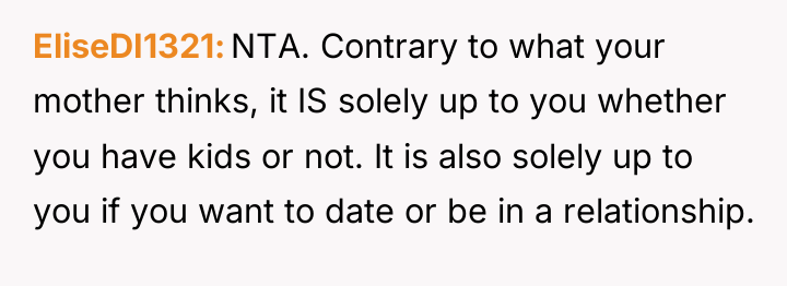 EliseDI1321 NTA. Contrary to what your mother thinks, it IS...