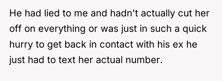 He had lied to me and hadn't actually cut her...