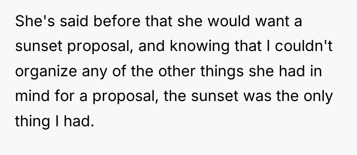 She's said before that she would want a sunset proposal,...